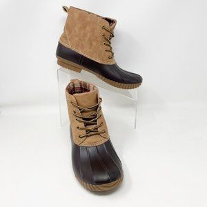 Henry Ferrera Womens Tan Lace up Snow Duck Boots Size 7